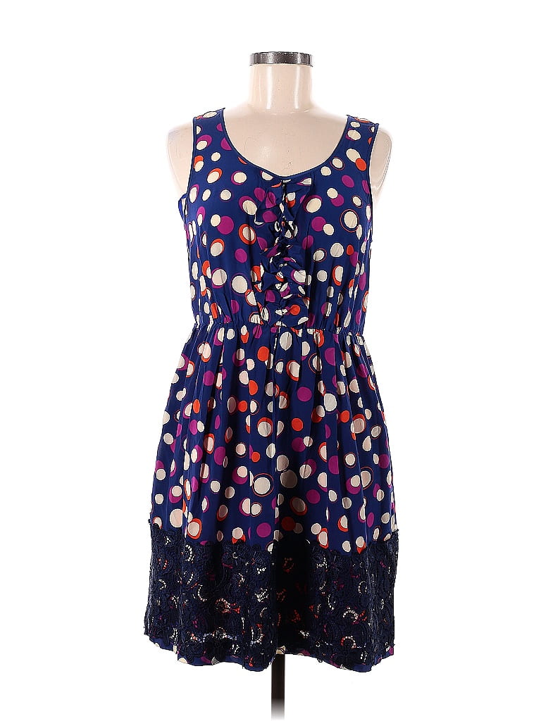 Moulinette Soeurs 100% Silk Hearts Blue Casual Dress Size 6 - photo 1