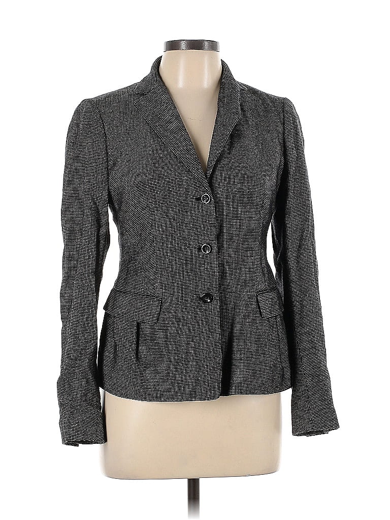 Piazza Sempione 100% Cashmere Tweed Gray Black Blazer Size EU (IT) 46 / US 10 - photo 1