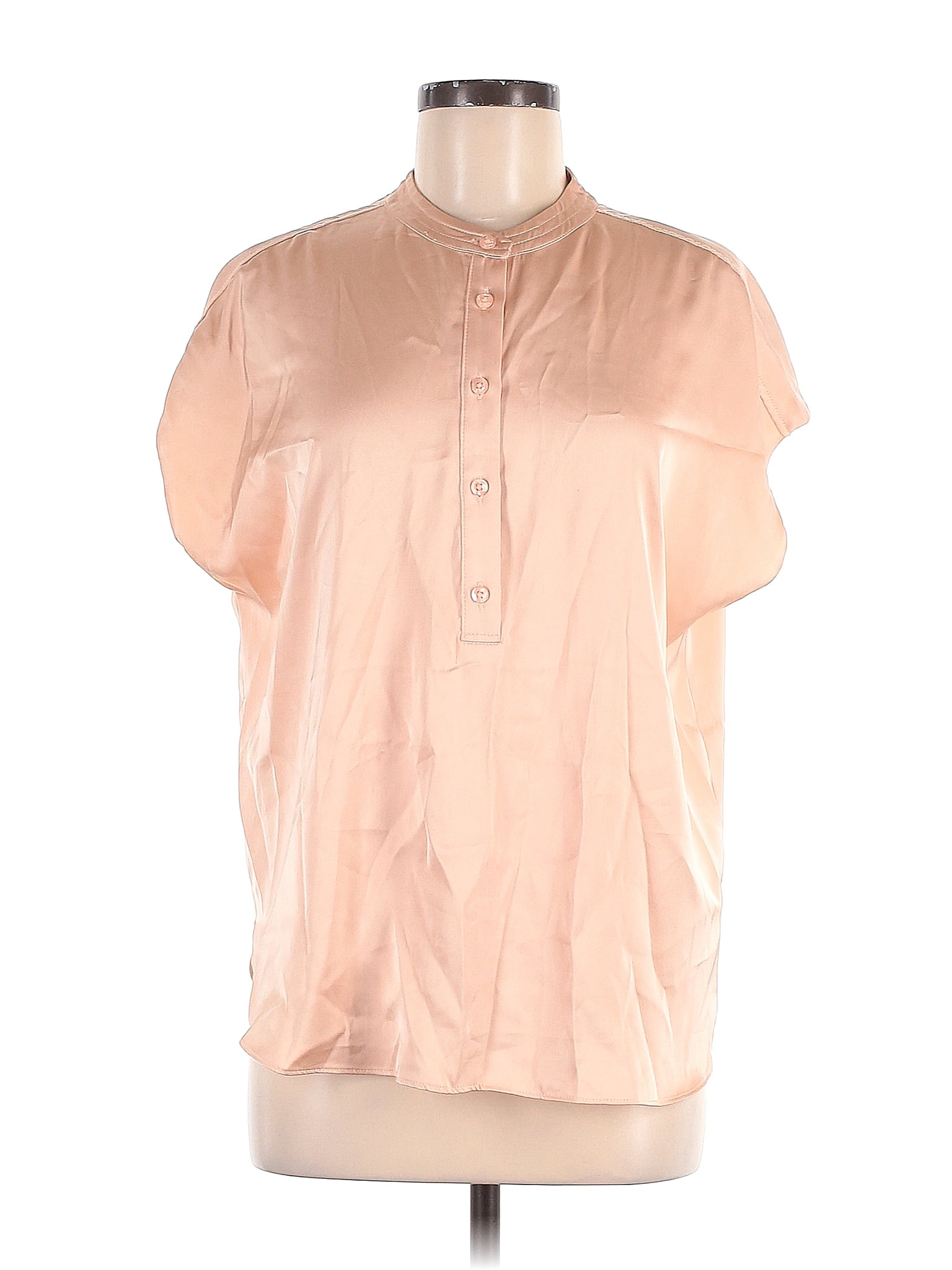 RACHEL Rachel Roy 100% Polyester Pink Short Sleeve Blouse Size M