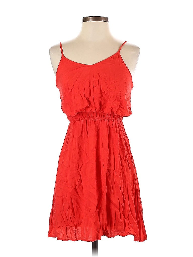 H&M Loves Coachella 100% Viscose Red Casual Dress Size 2 - photo 1