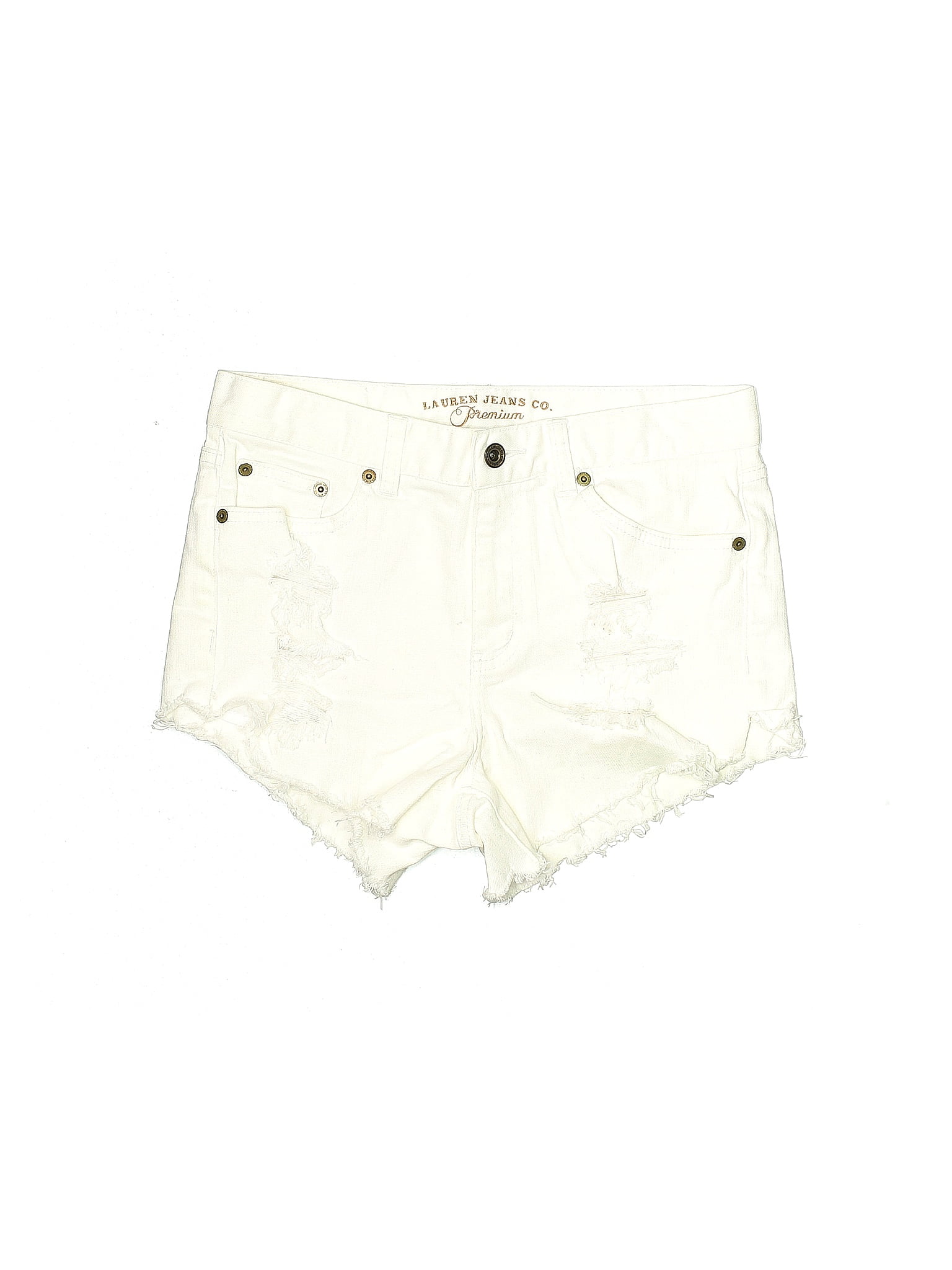 Lauren Jeans Co. Stars Ivory Denim Shorts Size 4