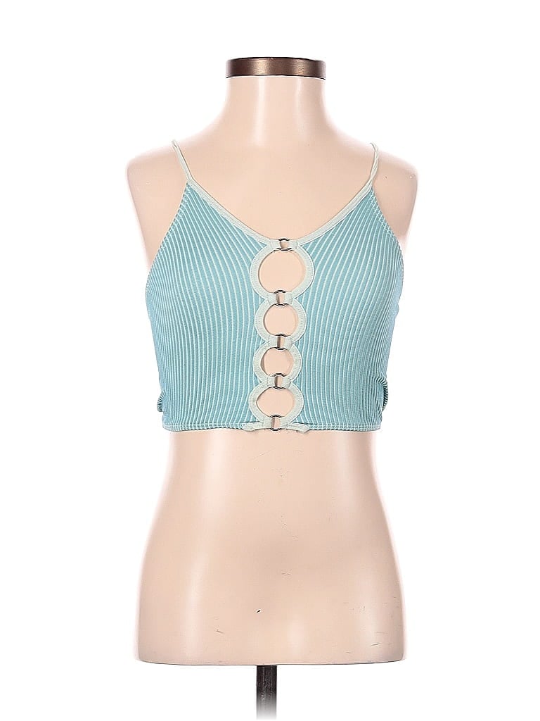 Pre-owned Out From Under Sleeveless Top Teal Halter Neckline Tops In Blue