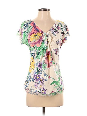 Elie Tahari Short Sleeve Silk Top (view 1)