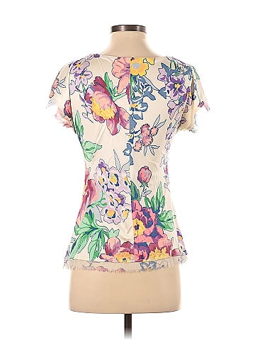 Elie Tahari Short Sleeve Silk Top (view 2)