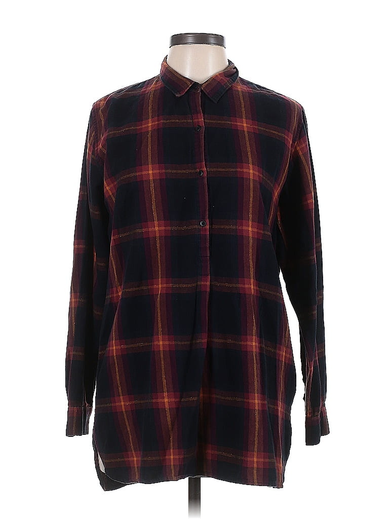Chemise GAP En Coton Bleue Rayée – Femme Taille 8, Manches Longues, Boutonnage