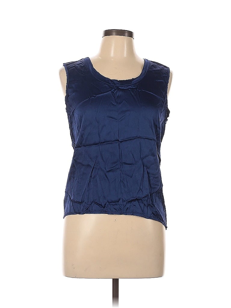 HAVEONE Blue Sleeveless Blouse Size L - photo 1