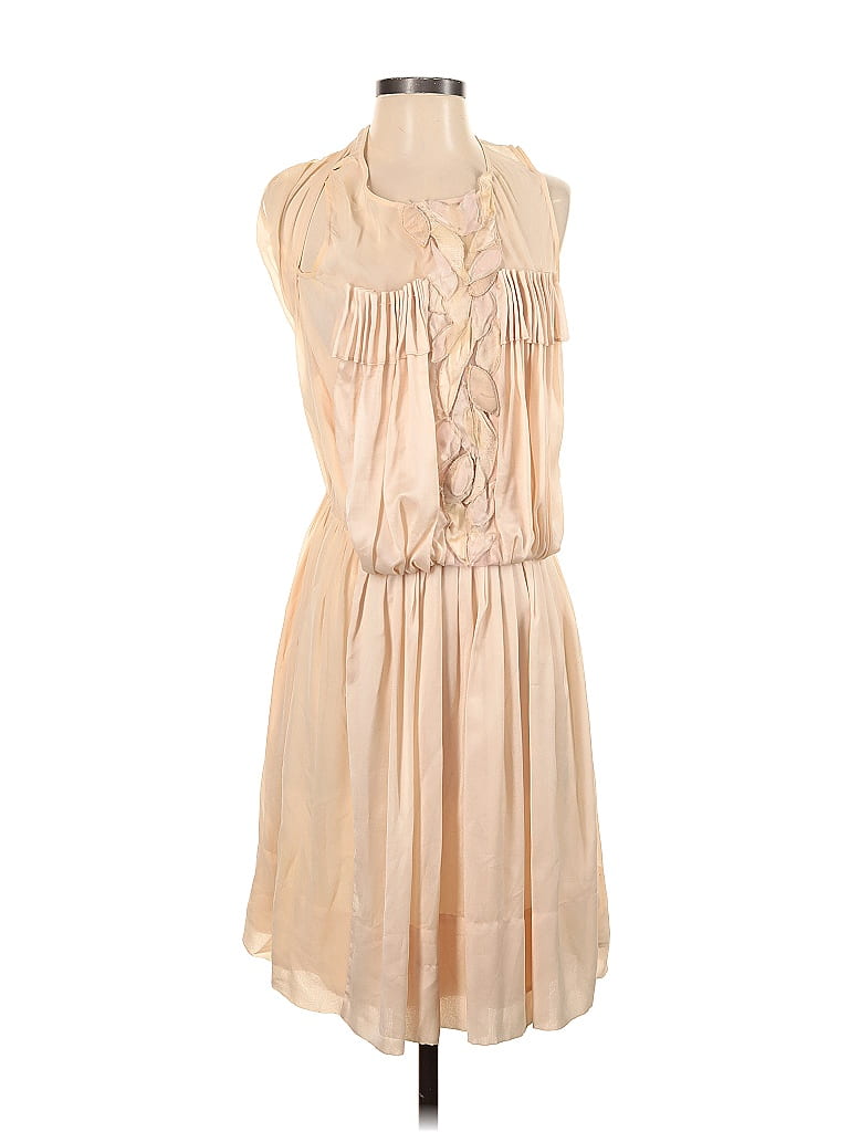 BCBGMAXAZRIA Runway 100% Silk Tan Casual Dress Size XXS - photo 1