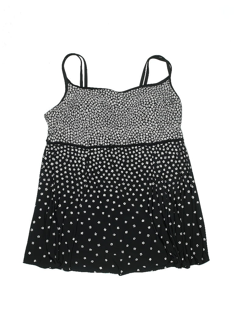 Pre-owned Le Cove Swimsuit Top Black Polka Dots Pattern Swimwear