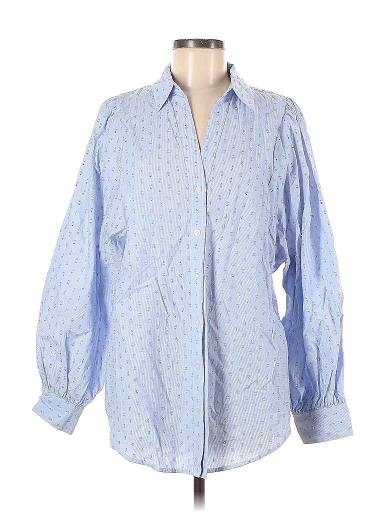 Marc New York Andrew Marc Blue Long Sleeve Button-Down Shirt Size M - photo 1