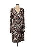 Erin Fetherston Animal Print Brown Cocktail Dress Size L - photo 1