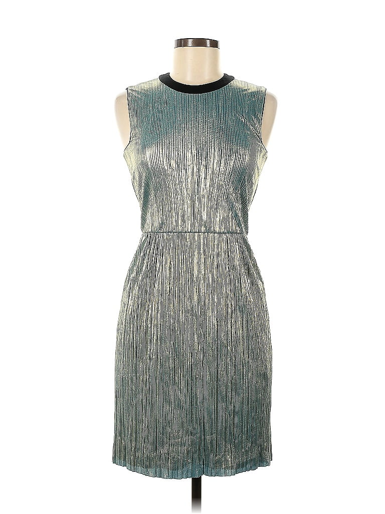 Jasmine Di Milo 100% Polyester Metallic Silver Cocktail Dress Size 6 - photo 1