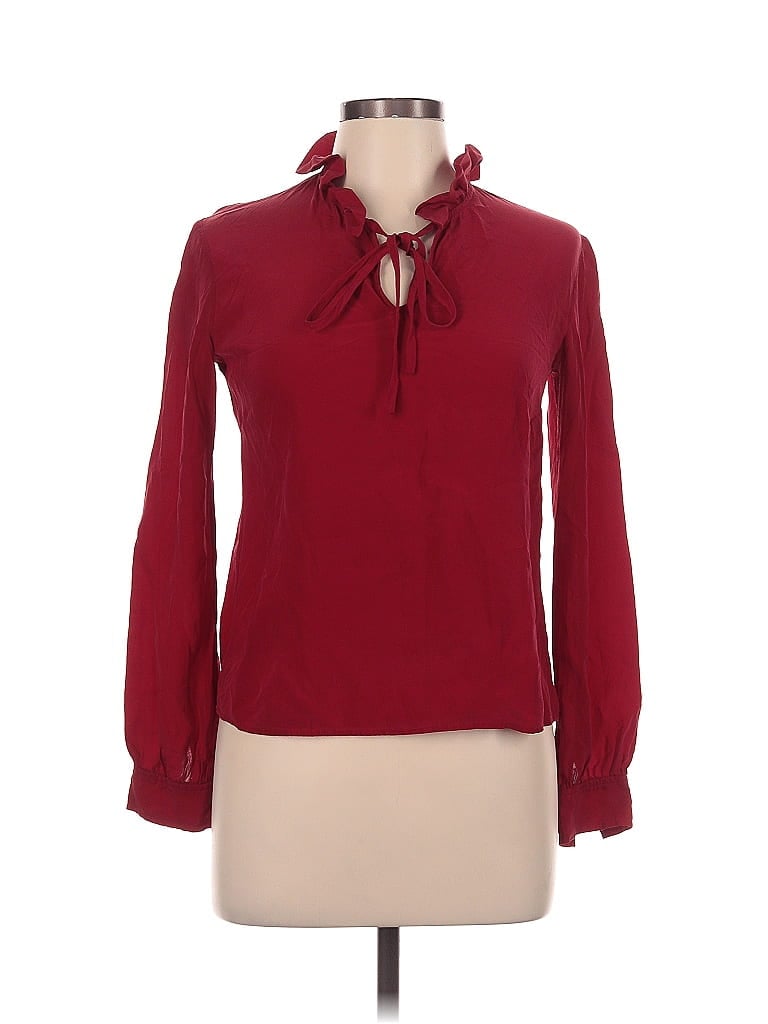 Annelore Burgundy Long Sleeve Blouse Size 6 - photo 1