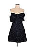 ML Monique Lhuillier 100% Polyester Black Blue Cocktail Dress Size 10 - photo 1