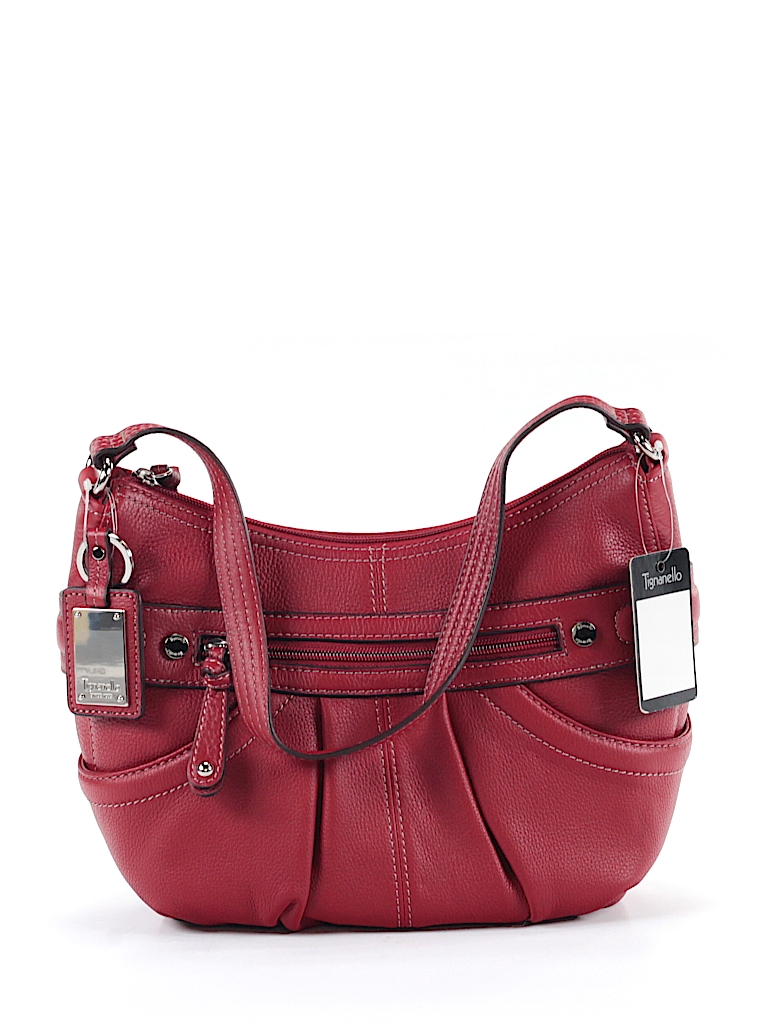 Tignanello 100% Leather Solid Red Leather Shoulder Bag One Size - 52% ...