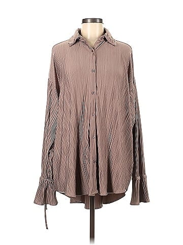 Charcoal Long Sleeve Blouse (view 1)