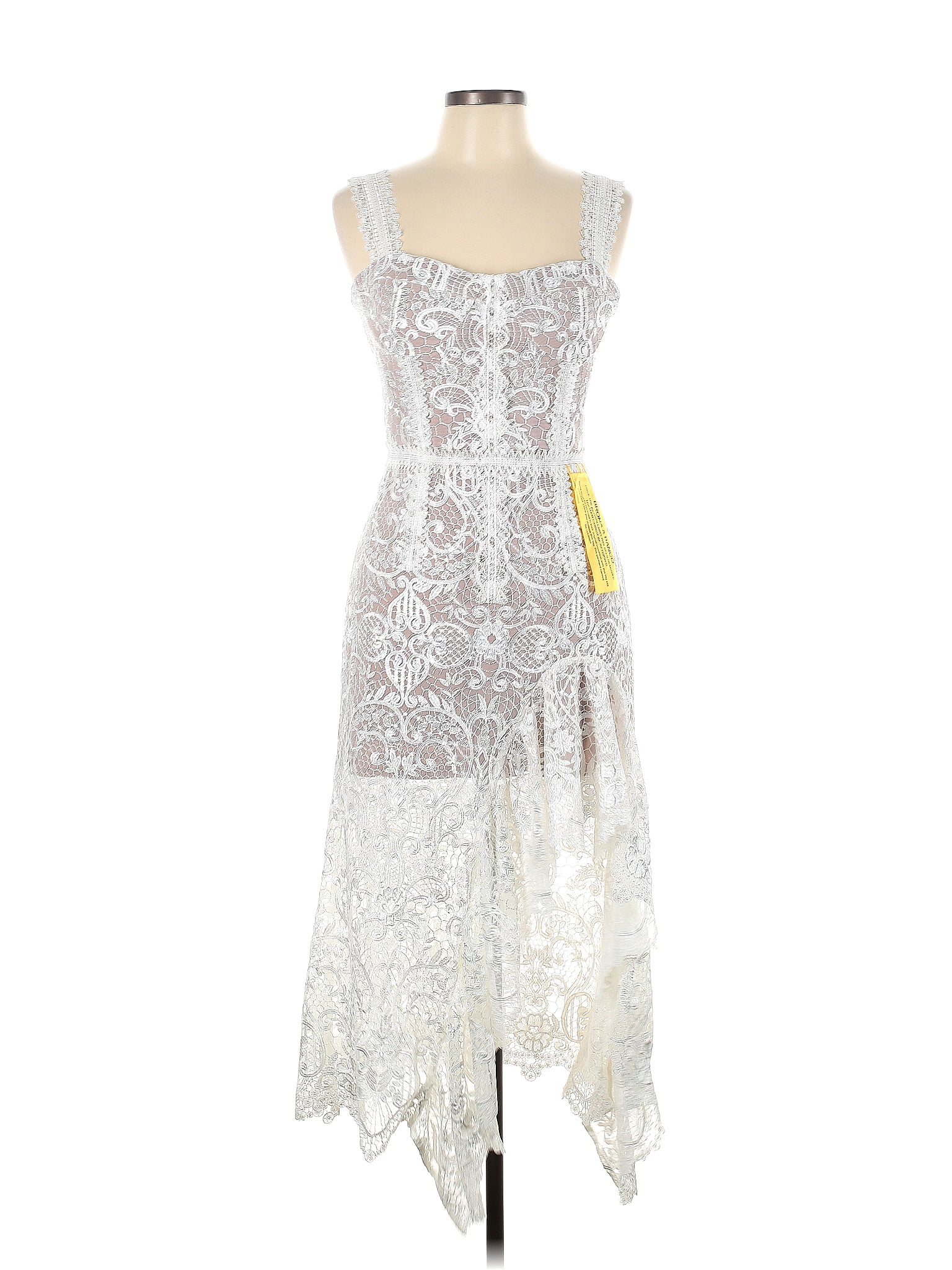 Bronx & Banco 100 Polyester White Ivory Cocktail Dress Size XL 46