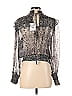 Free People 100% Viscose Silver Long Sleeve Blouse Size XS - photo 2