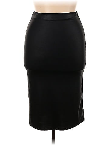Rainbow Faux Leather Skirt (view 1)