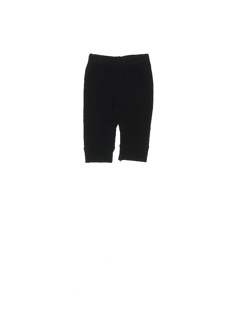 Little Treasure 100% Cotton Solid Black Active Pants Size 0-3 mo - photo 1
