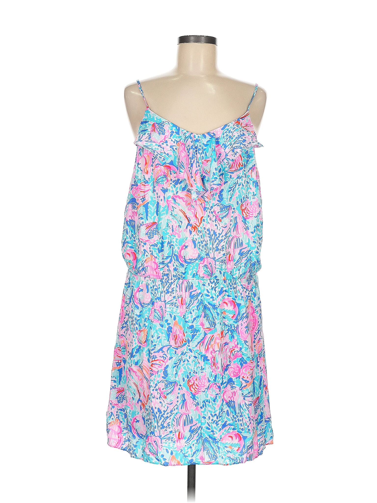 Lilly Pulitzer 100 Polyester Blue Romper Size M 65 off ThredUp