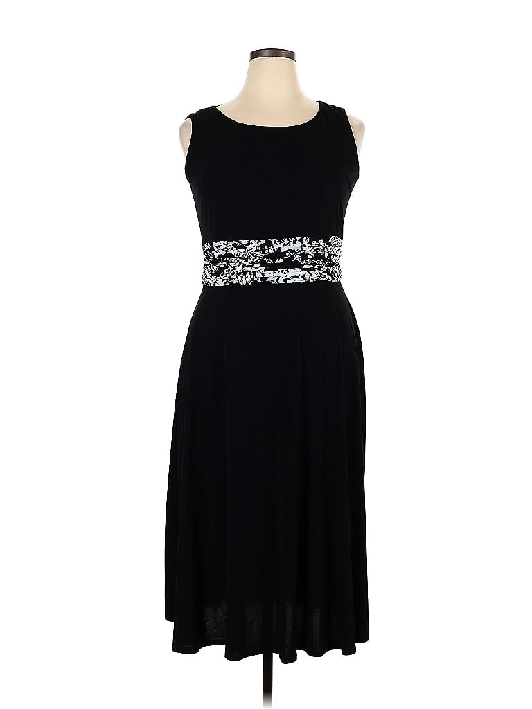 Jessica Howard Women's Cheetah Party Dress Black Size 14 Petite
