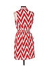 Peach Love Cream California 100% Polyester Chevron-herringbone Red Casual Dress Size L - photo 2