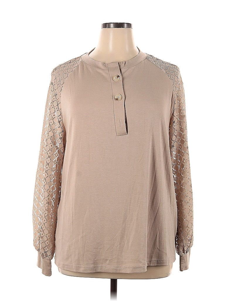 Pre-owned Assorted Brands Long Sleeve Blouse In Brown