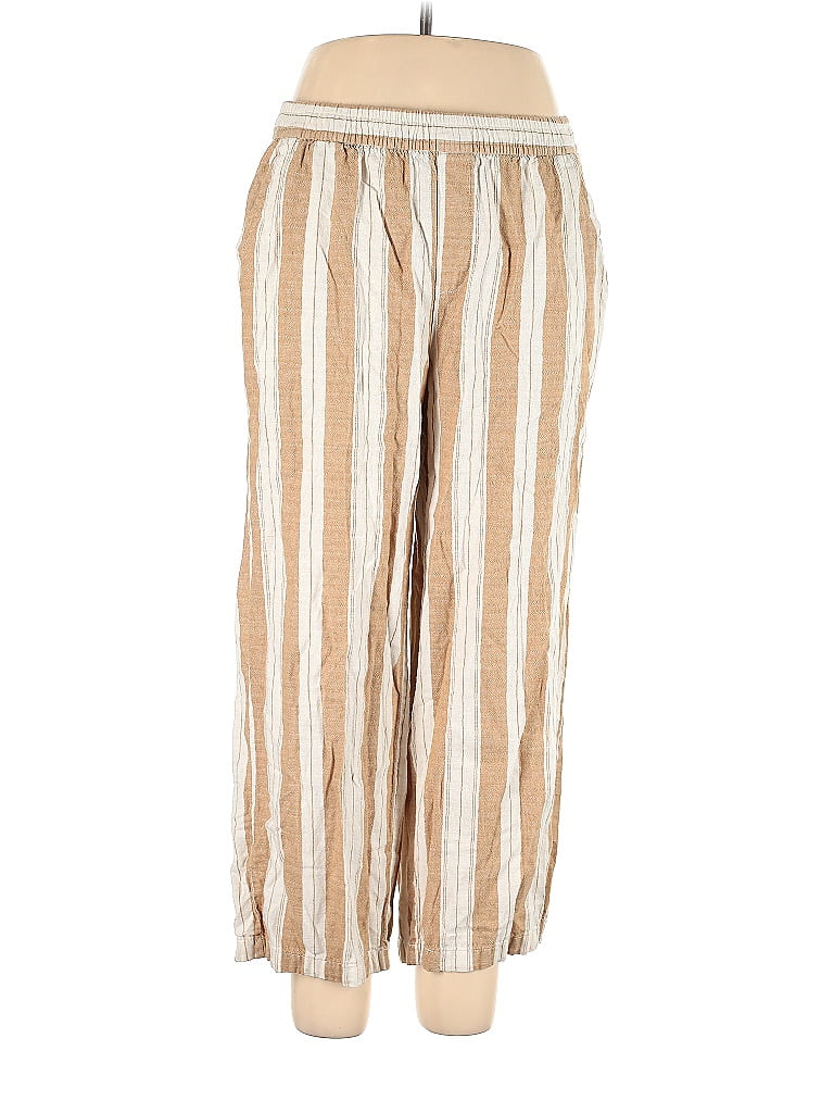 Old Navy Stripes Gold Linen Pants Size L 47 off ThredUp