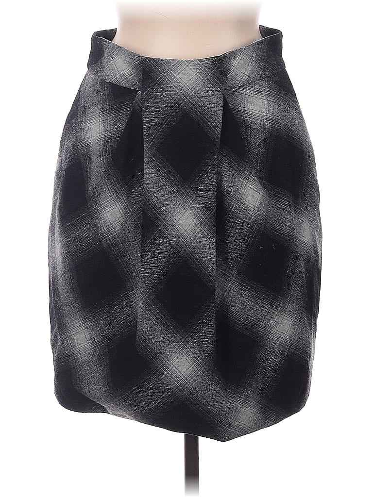 Robert Rodriguez Argyle Black Wool Skirt Size 6 - photo 1
