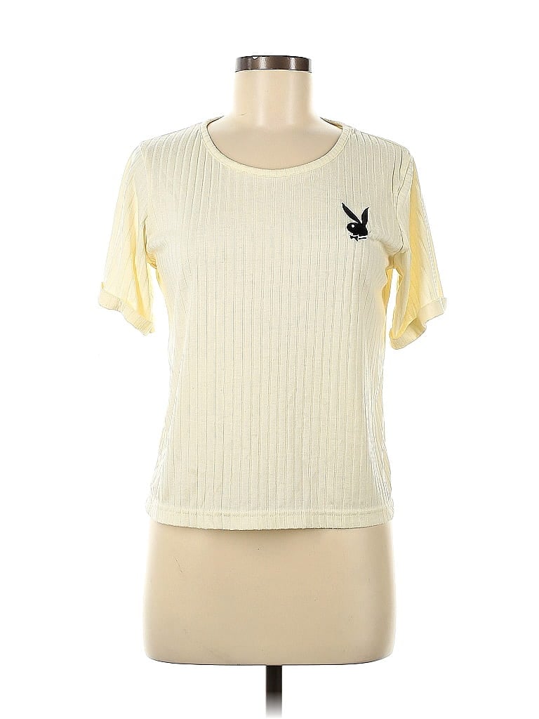 Playboy X Missguided Ivory Short Sleeve T-Shirt Size 2 - photo 1