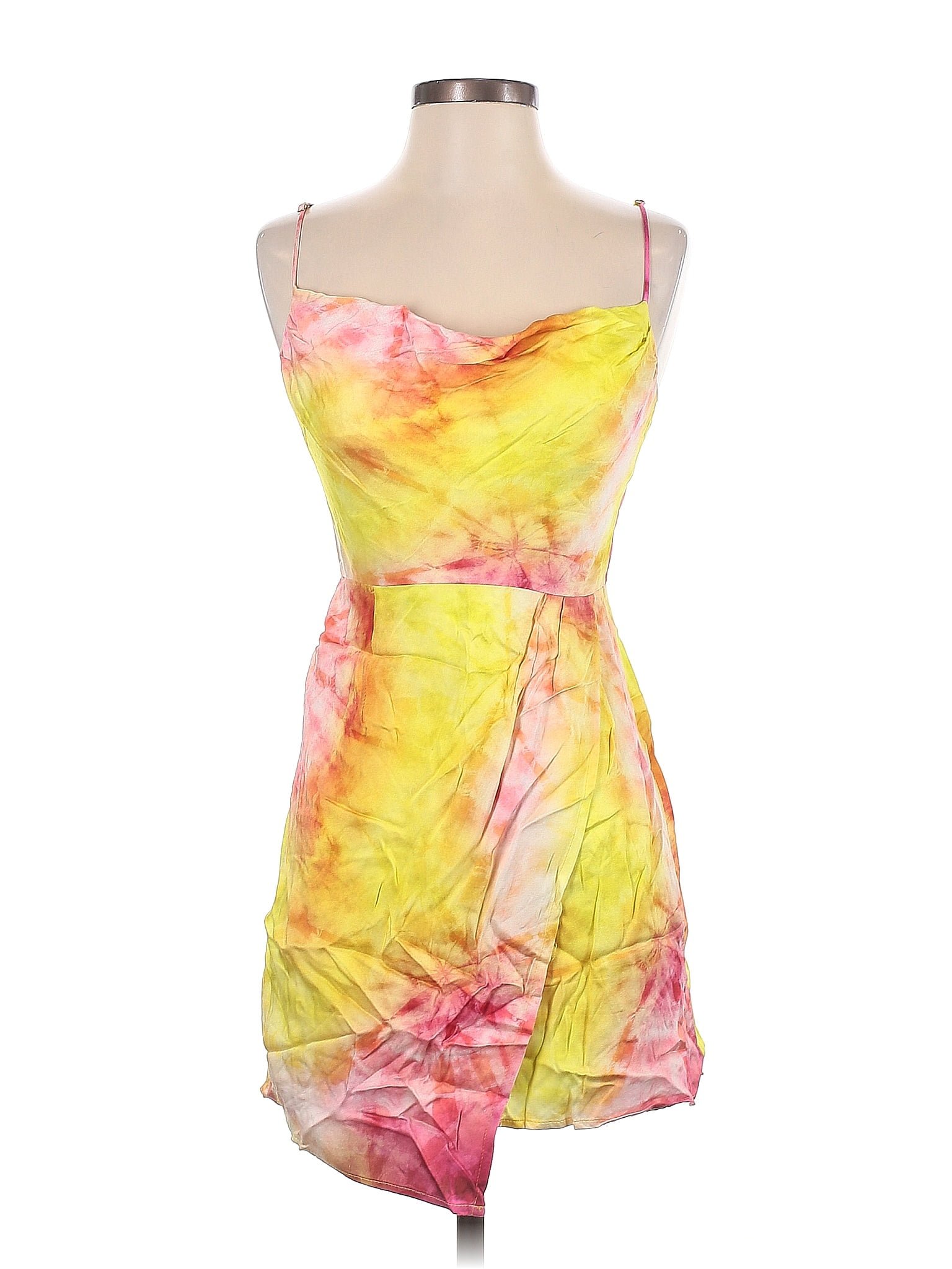 Sun Her 100 Rayon Tiedye Yellow Cocktail Dress Size 2 73