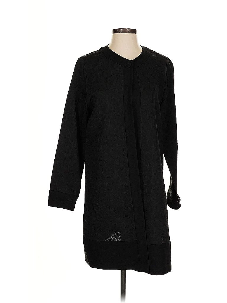 Pre-owned Eileen Fisher Coat In Black