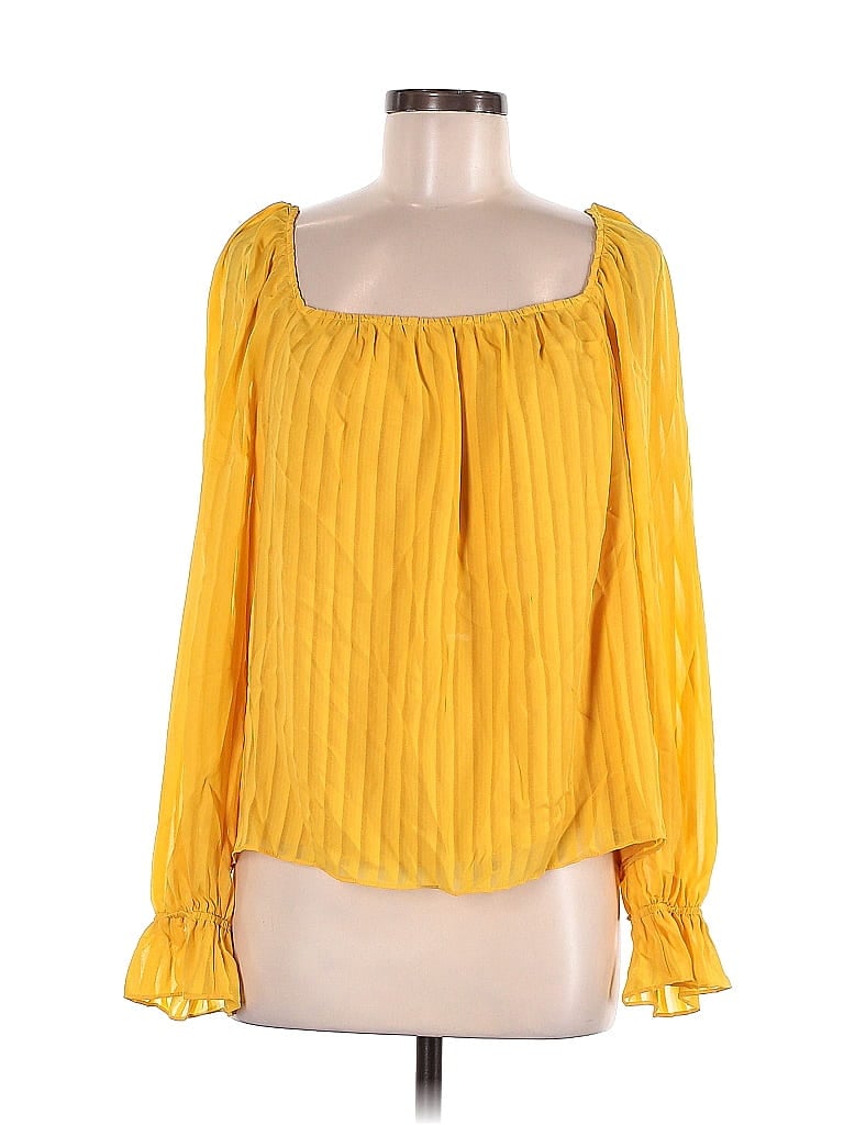 Pre-owned Lini Long Sleeve Blouse In Yellow
