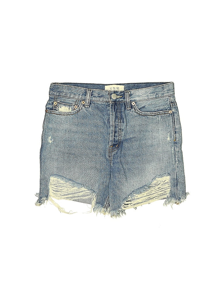 We the Free 100% Cotton Blue Denim Shorts Size 25 waist - photo 1