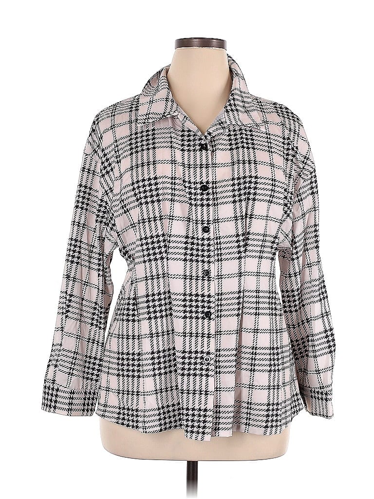 Pre-owned Shein Curve 3/4 Sleeve Blouse In White