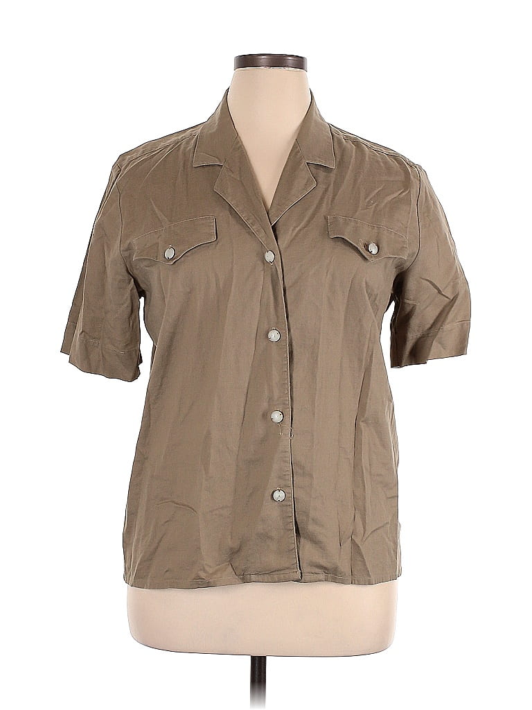 Doncaster Sport Tan Short Sleeve Blouse Size 16 - photo 1