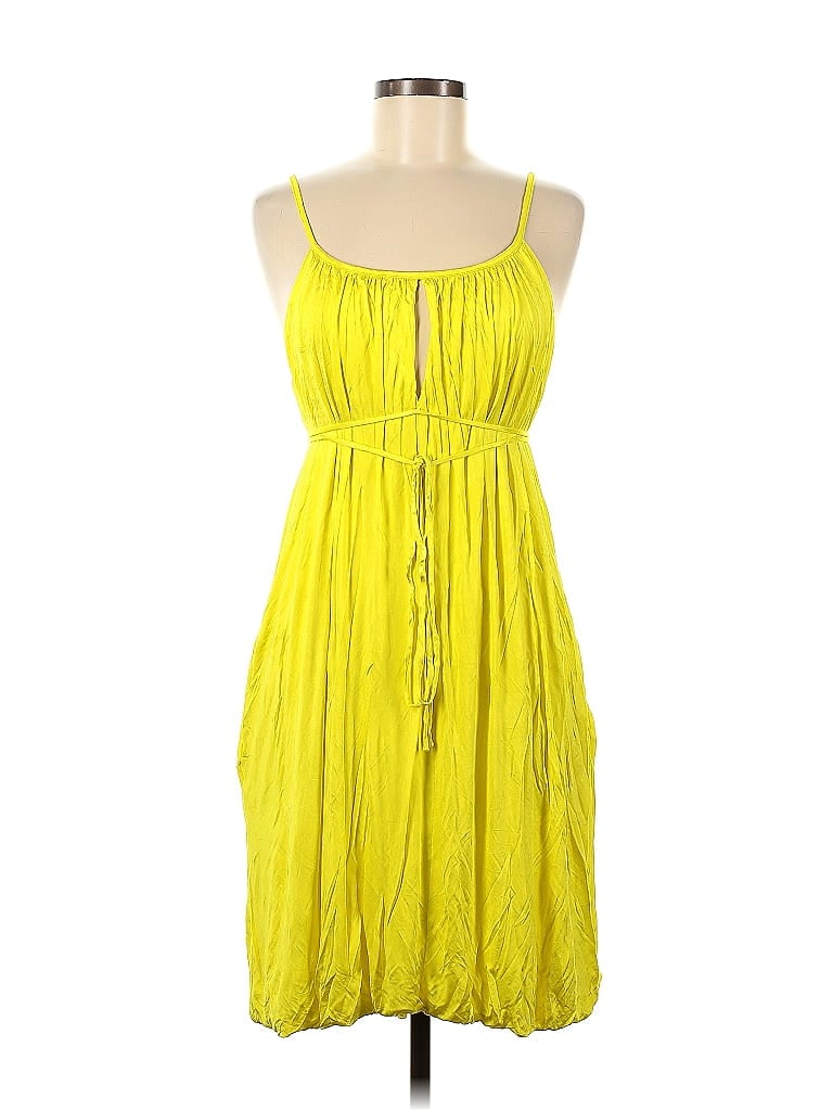 Norma Kamali 100% Viscose Yellow Casual Dress Size M - photo 1