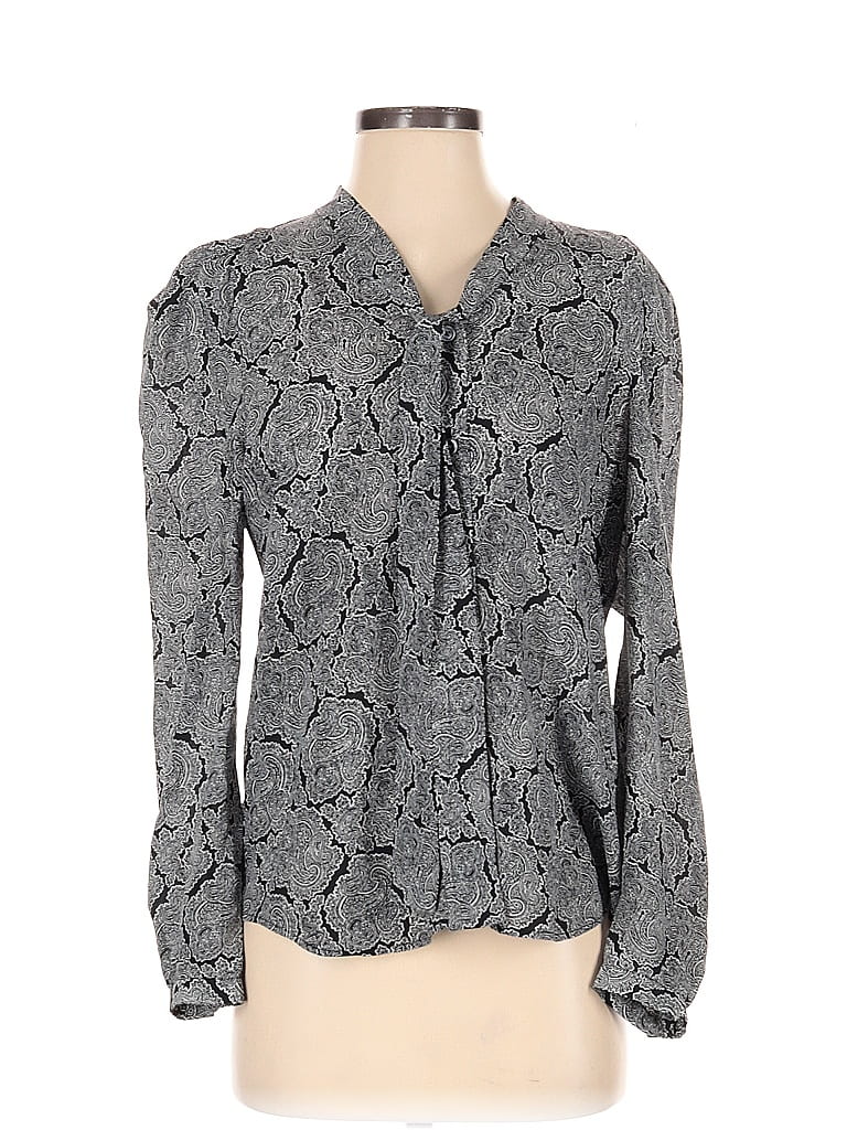 Pre-owned Joie Long Sleeve Blouse In Gray