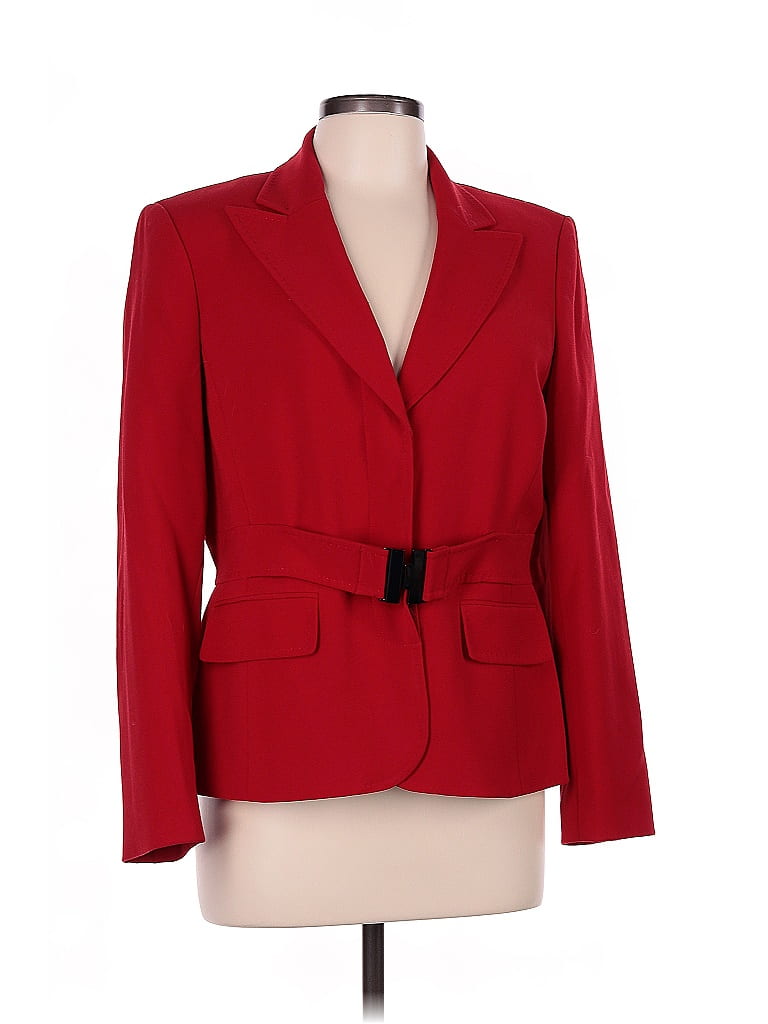 Anne Klein Women's Metallic Ruffle Trim Blazer Black Size 12