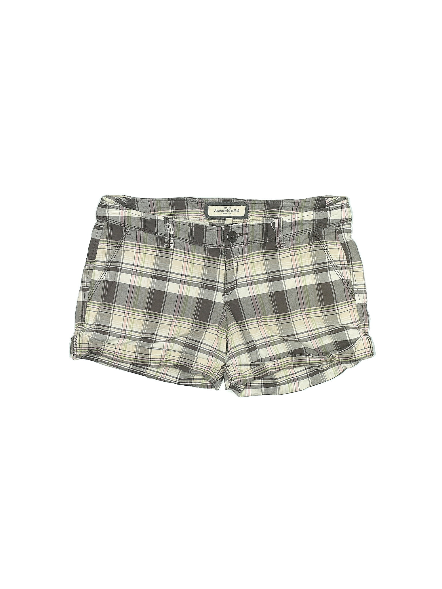 Abercrombie & Fitch Plaid Green Shorts Size 6 70 off ThredUp