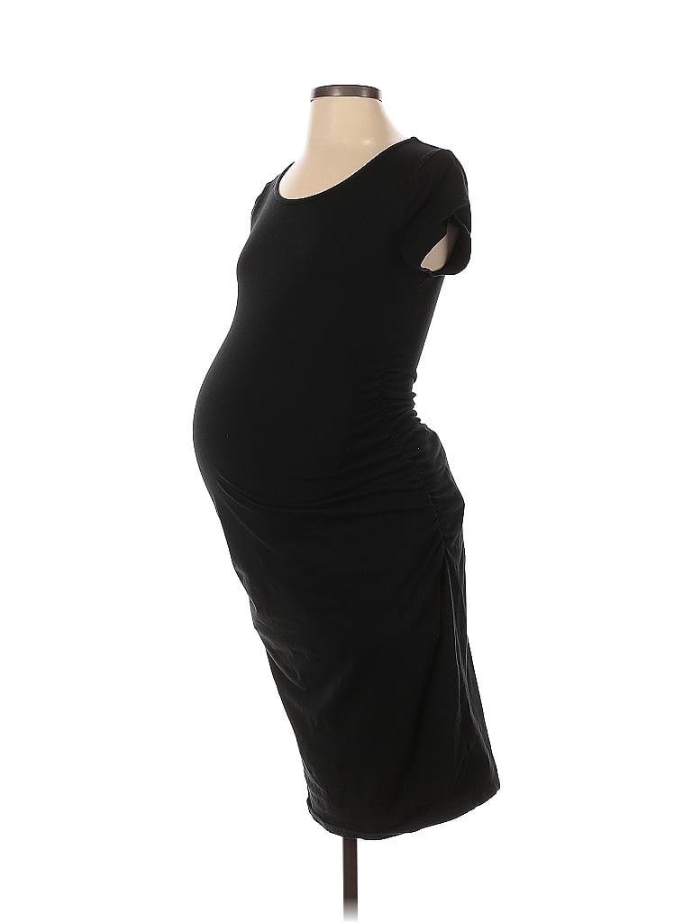 Isabel Maternity Solid Black Casual Dress Size S - photo 1