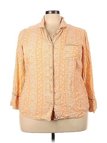 Cacique 3/4 Sleeve Button-Down Shirt (view 1)