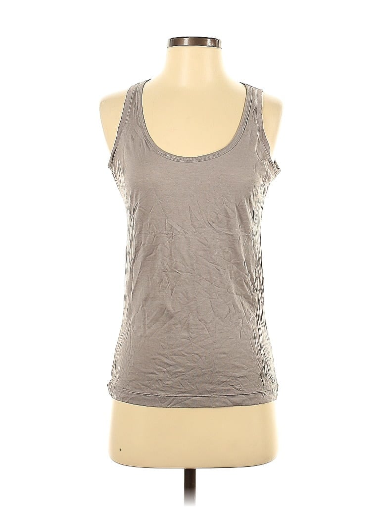 Pre-owned Calvin Klein Tank Top Gray Halter Neckline Tops