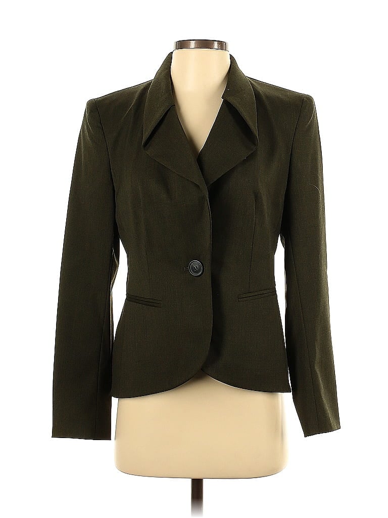 Pre-owned Lafayette 148 Wool Blazer Jacket In Green