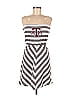 Livy Lu Stripes Gray Casual Dress Size M - photo 1
