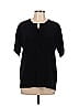 Ecru 100% Polyester Black Short Sleeve Blouse Size L (estimated) - photo 1