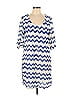 Peach Love Cream California 100% Polyester Chevron-herringbone Blue Casual Dress Size L - photo 1