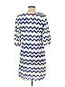 Peach Love Cream California 100% Polyester Chevron-herringbone Blue Casual Dress Size L - photo 2