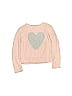 Butter 100% Polyester Hearts Pink Pullover Sweater Size 3 - photo 1