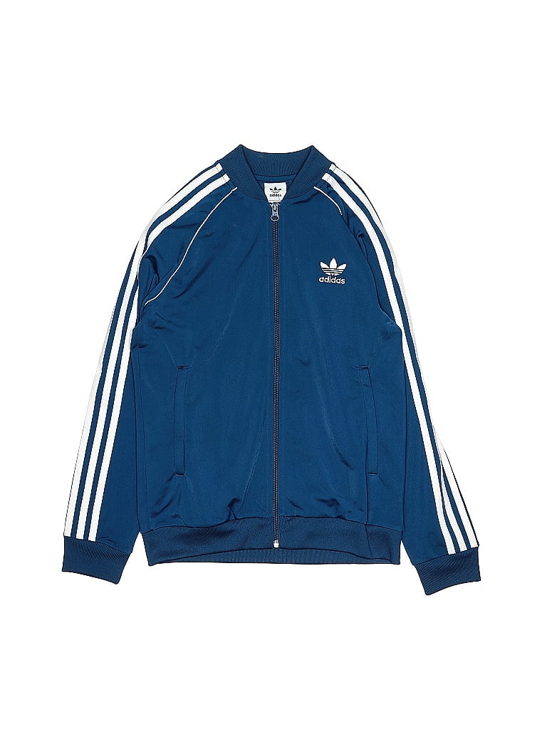 Adidas 100% Polyester Blue Track Jacket Size 4 - photo 1